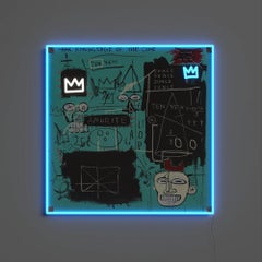 Jean-Michel BASQUIAT - Equals Pi YP x JM Basquiat Design Lampada LED al neon. Pop Art