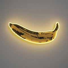 ANDY WARHOL - Banana YP x Andy Warhol. Lampada LED al neon di design. Pop Art, Parete