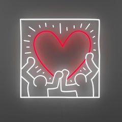 KEITH HARING - Radiant Heart YP x Keith Haring Design Neon Lamp. Pop Art Urban