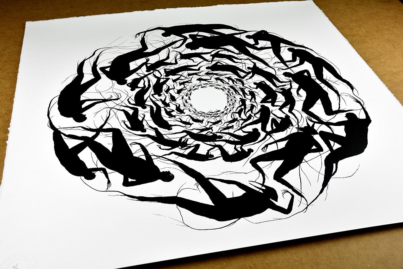 DAVID DE LA MANO: Vortex. Limited ed. screen print. Street Art, Urban Art - Print by David de la Mano