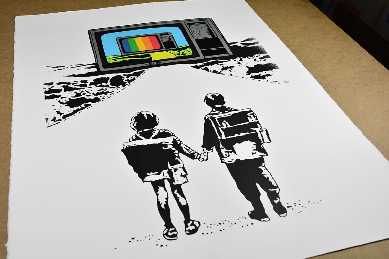 EUROPEAN BOB: Life is better in colour. Screen print. Street Art, Graffiti - Print by European Bob