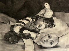 Ohne Titel #1 Zahra Zeinali Zeitgenössische Zeichnung Iranische Frau Künstlerin Kunst Holzkohle