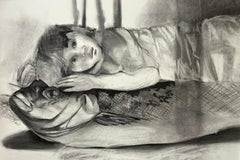 Sin título #5 Zahra Zeinali Dibujo contemporáneo niño pez carboncillo arte sueño