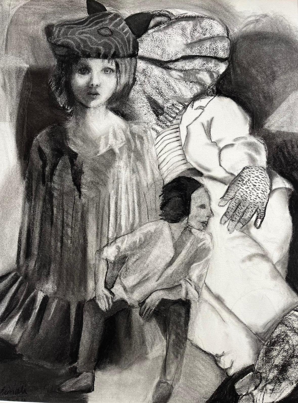 Ohne Titel #6 Zahra Zeinali Zeitgenössische Zeichnung Iranische Frau Künstlerin Kunst Holzkohle