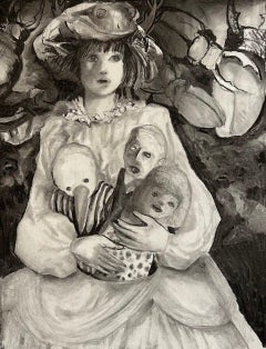 Ohne Titel #3 Zahra Zeinali Zeitgenössische Zeichnung Iranische Frau Künstlerin Kunst Holzkohle