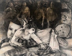 Fondo Zahra Zeinali Dibujo contemporáneo niña máscara osito sueño animal