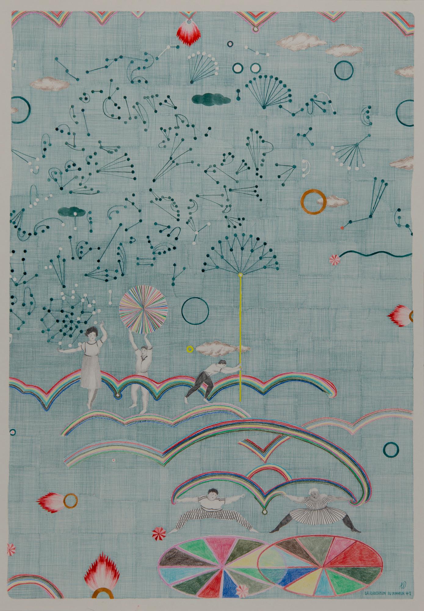 La siembra de la felicidad nº 1 Hélène Duclos Arte contemporáneo Dibujo Paisaje