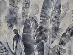 Tales of Jade #1 Haude Bernabé Contemporary art drawing ink nature forest mask
