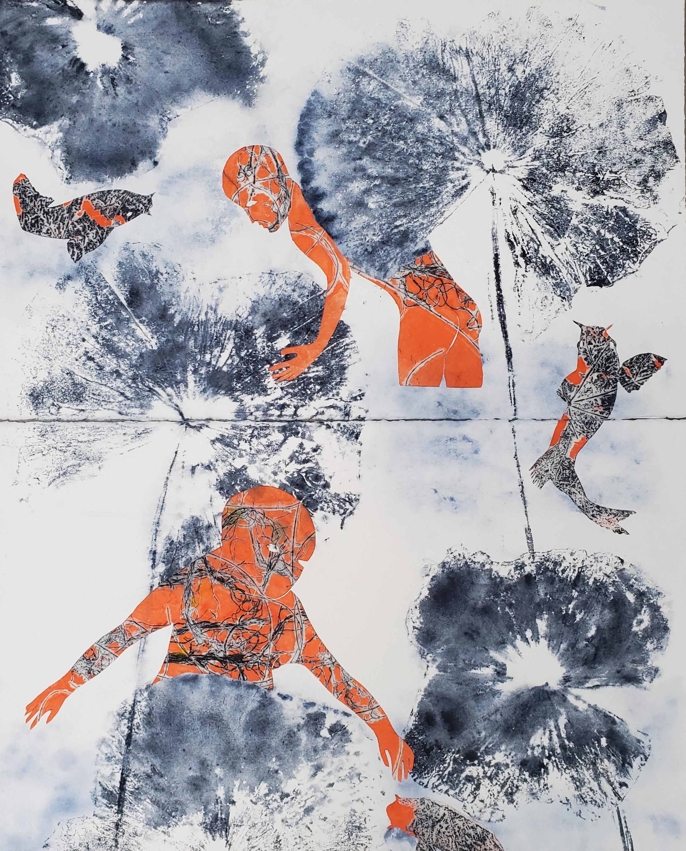 Tales of Jade #2 Haude Bernabé Zeitgenössische Kunst Zeichnung Tinte Natur Wald Pflanze