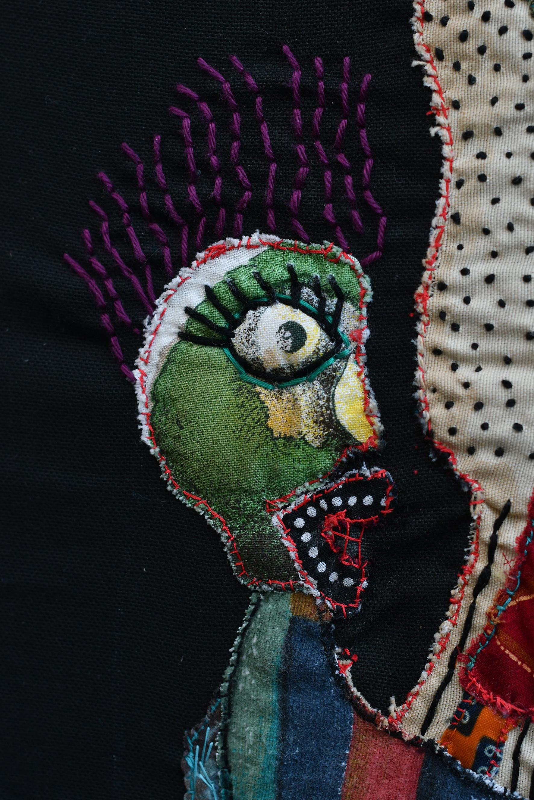 Creatures of the mined lands Barbara d'Antuono 21st Century textile outsider art For Sale 4