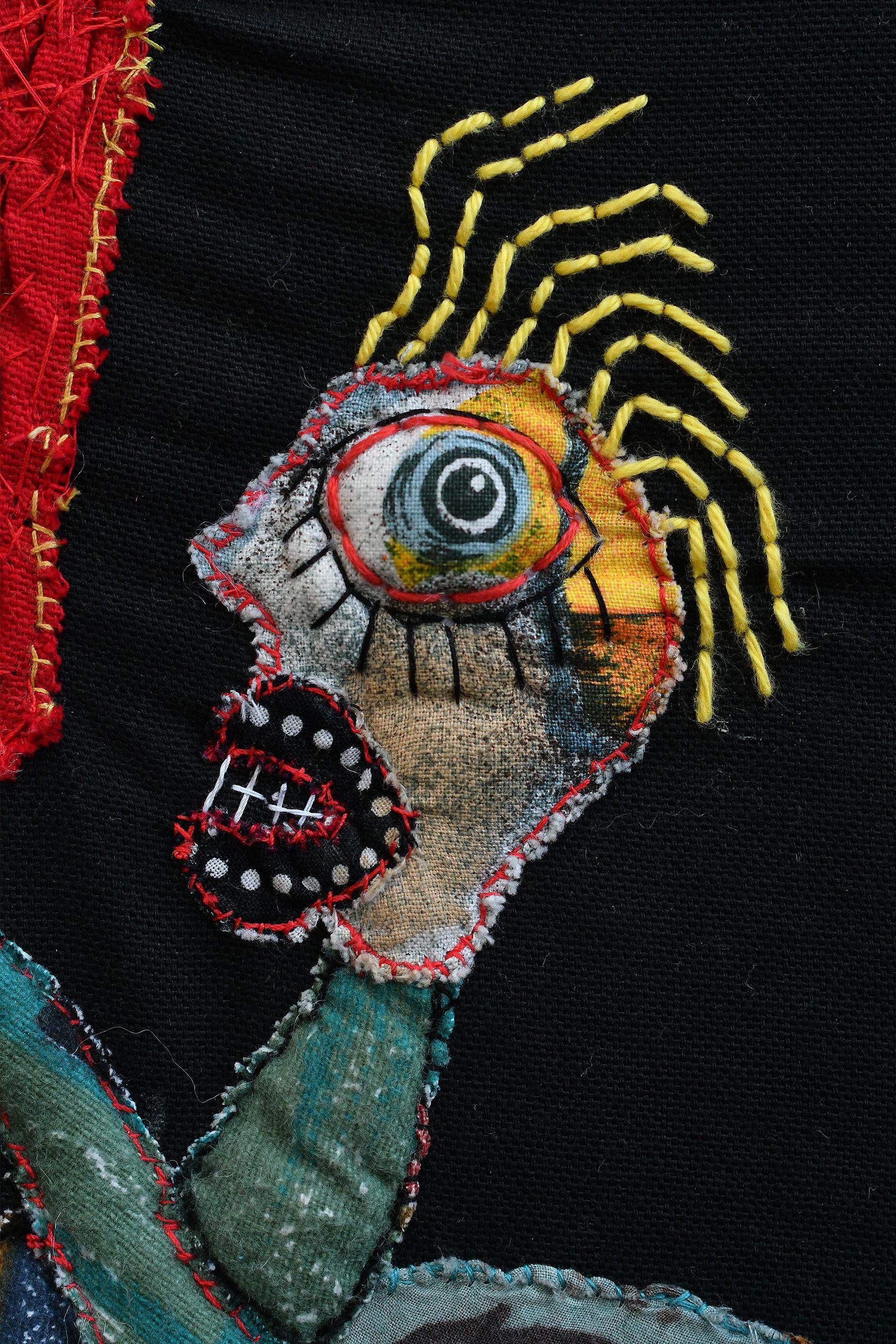 Creatures of the mined lands Barbara d'Antuono 21st Century textile outsider art For Sale 2
