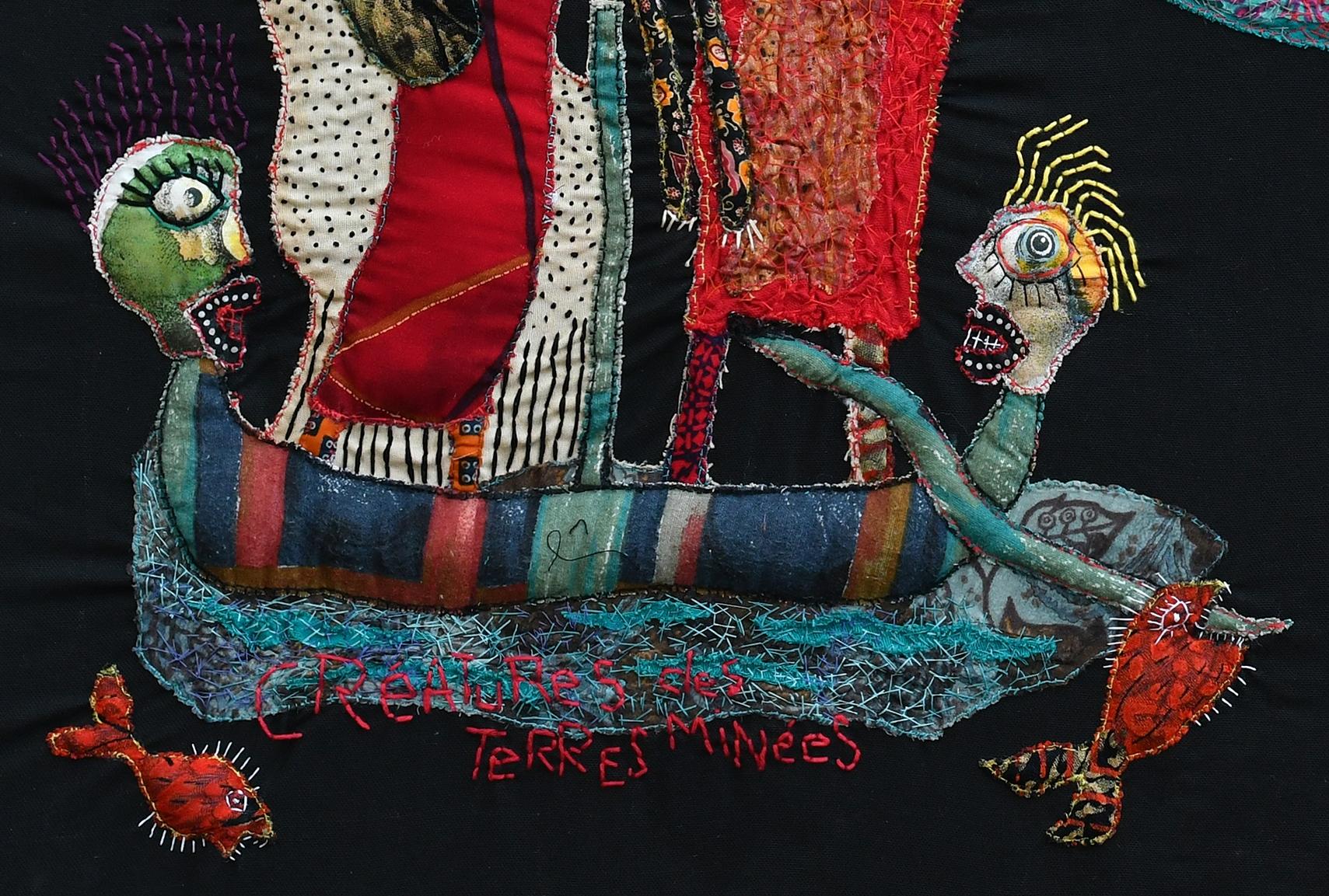 Creatures of the mined lands Barbara d'Antuono 21st Century textile outsider art For Sale 6