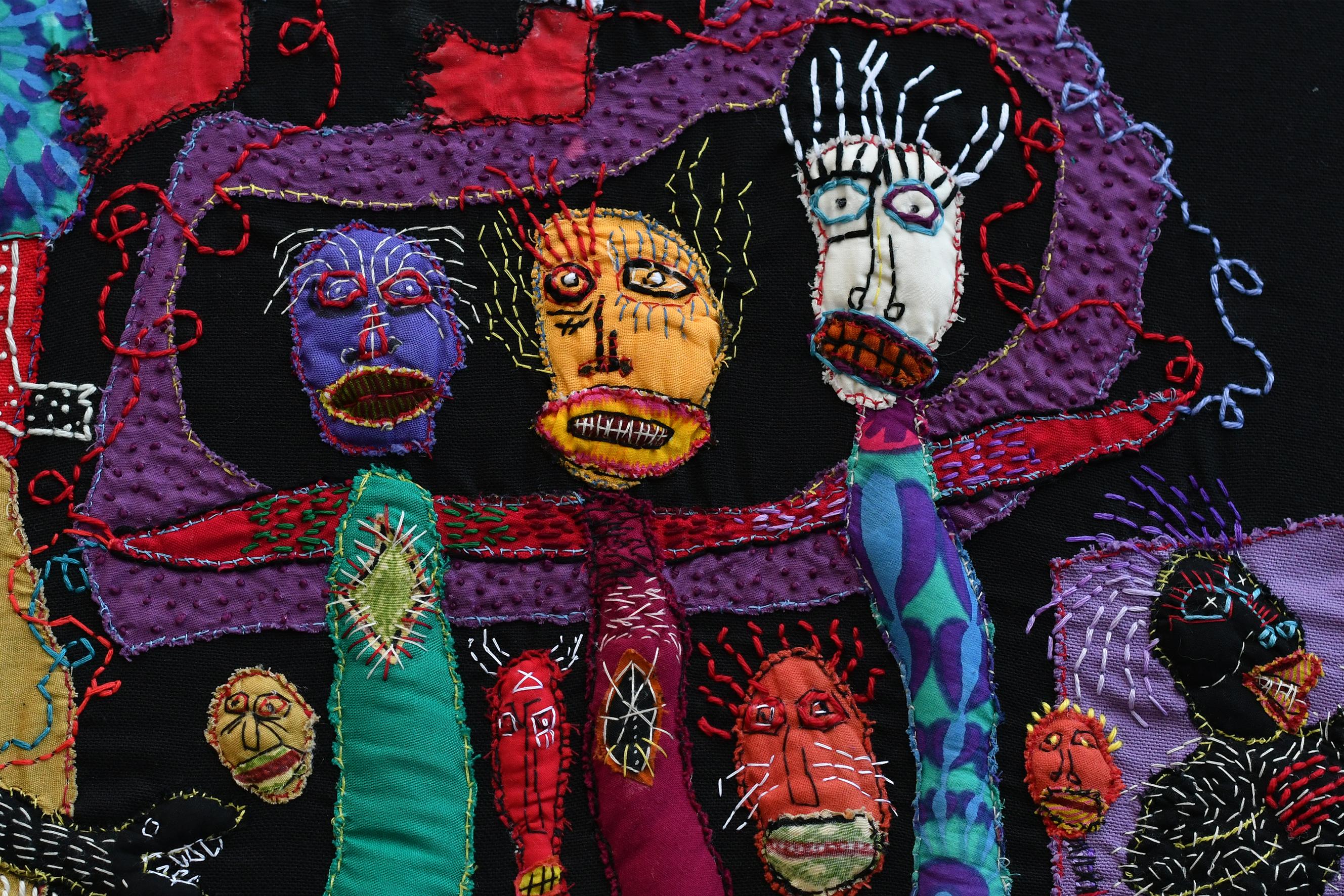 Men and Gods Barbara d'Antuono 21st Century art Textile art outsider art haiti For Sale 3