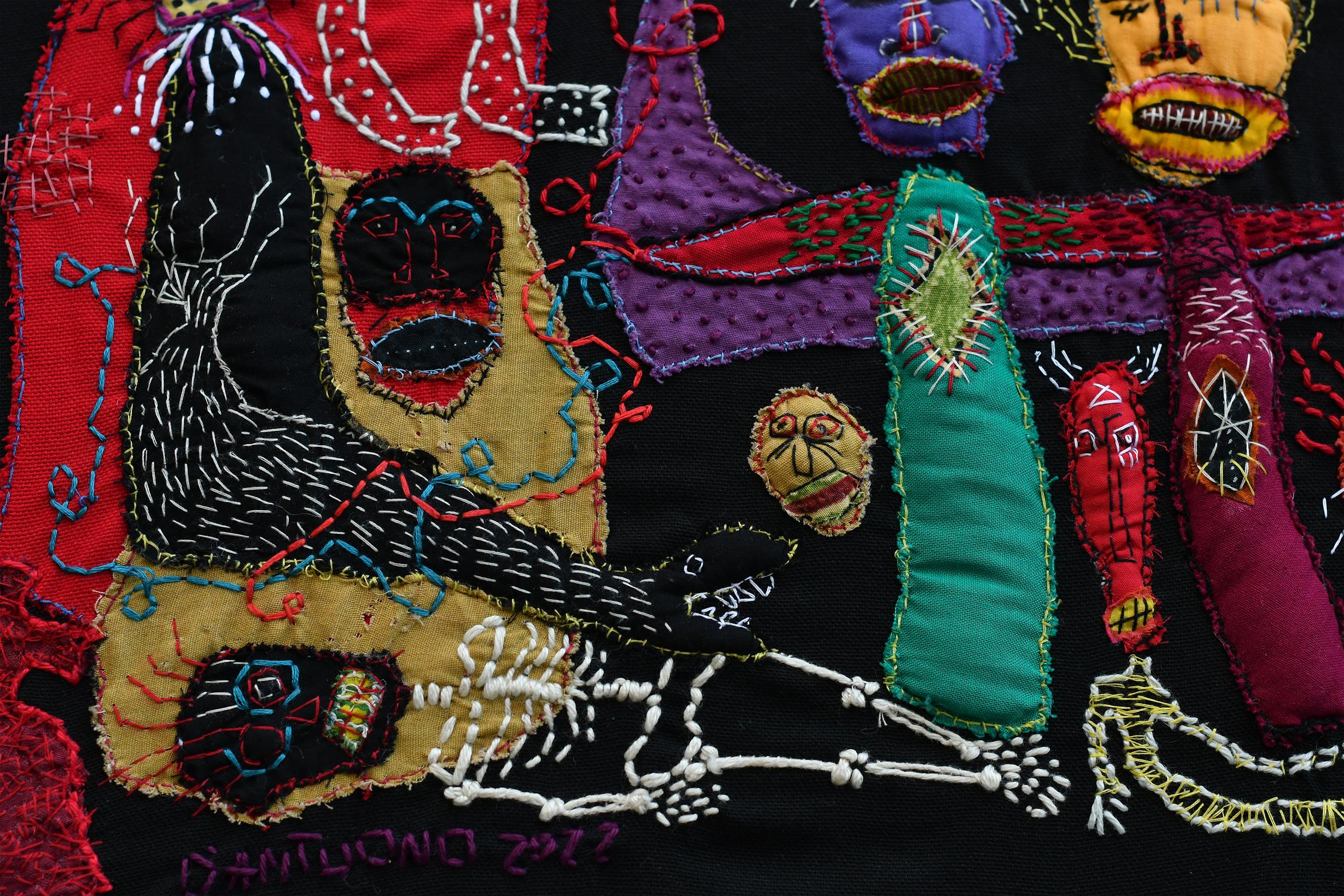 Men and Gods Barbara d'Antuono 21st Century art Textile art outsider art haiti For Sale 4