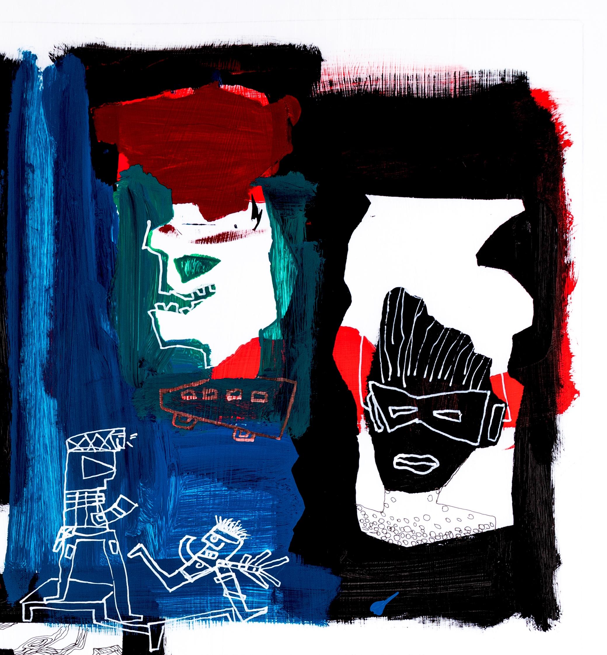 Mixed media on tracing paper
hand-signed and dated lower left