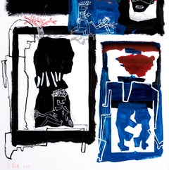 Preferiblemente de noche Caroline Veith Arte contemporáneo dibujo azul arte figurativo
