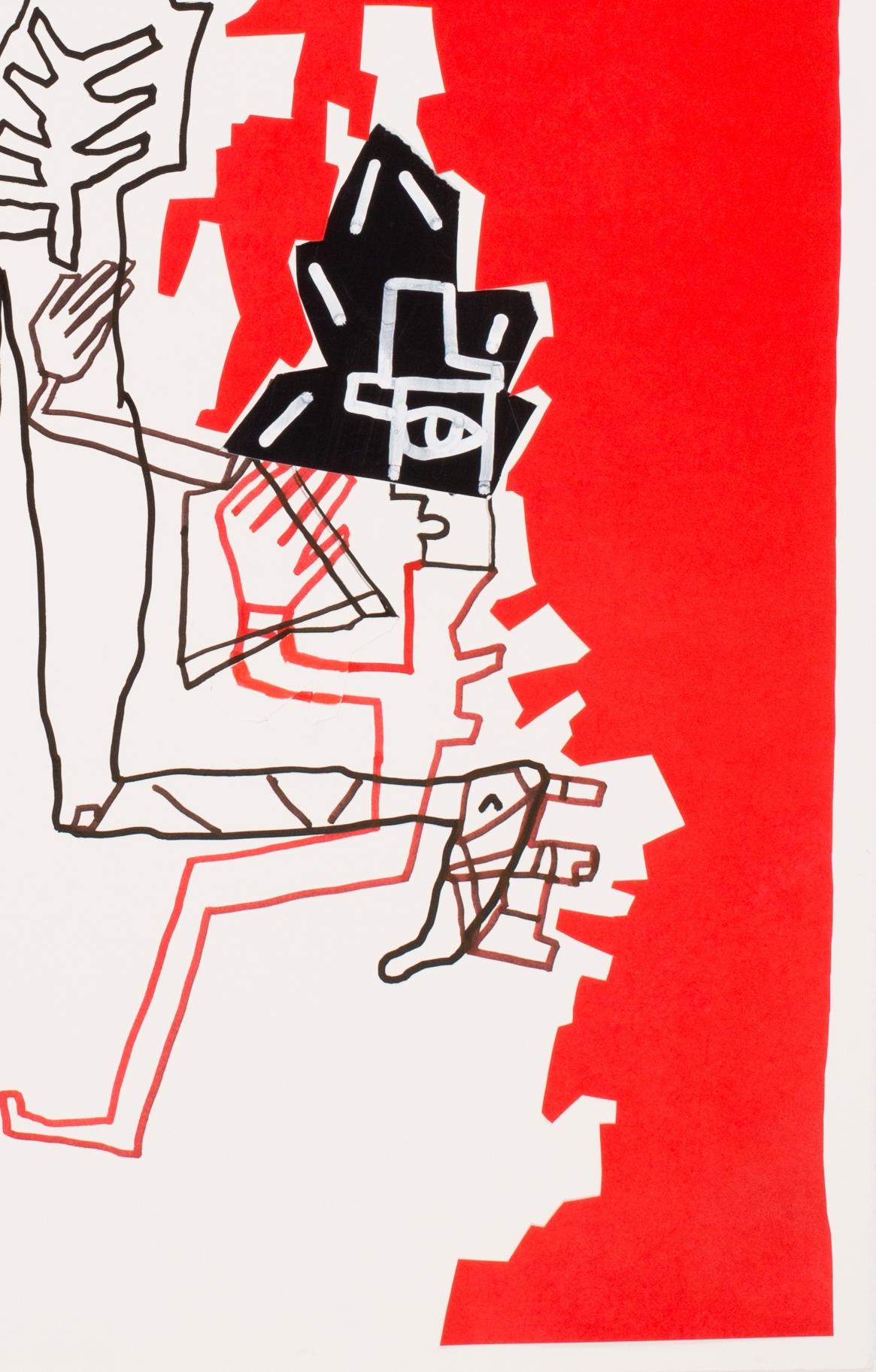 ¡Despierta! Caroline Veith Arte contemporáneo dibujo rojo pintura acrílica Siglo XXI en venta 1