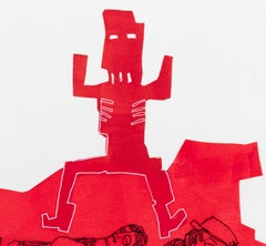 The sleepers Caroline Veith Zeitgenssische Kunst Zeichnung roter figurativer Kunst