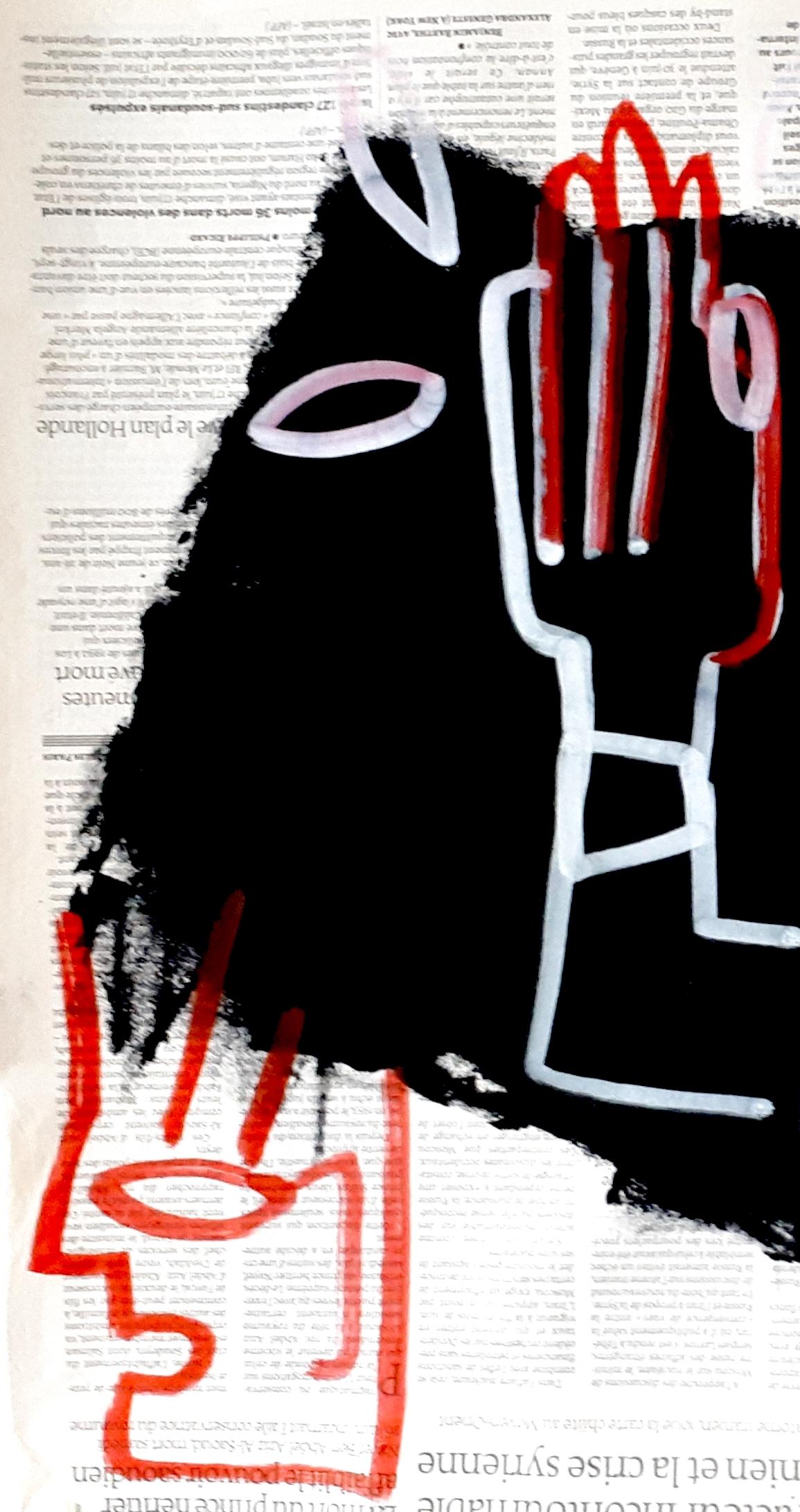 Acrylic paint and ink on paper
Hand-signed and dated lower right