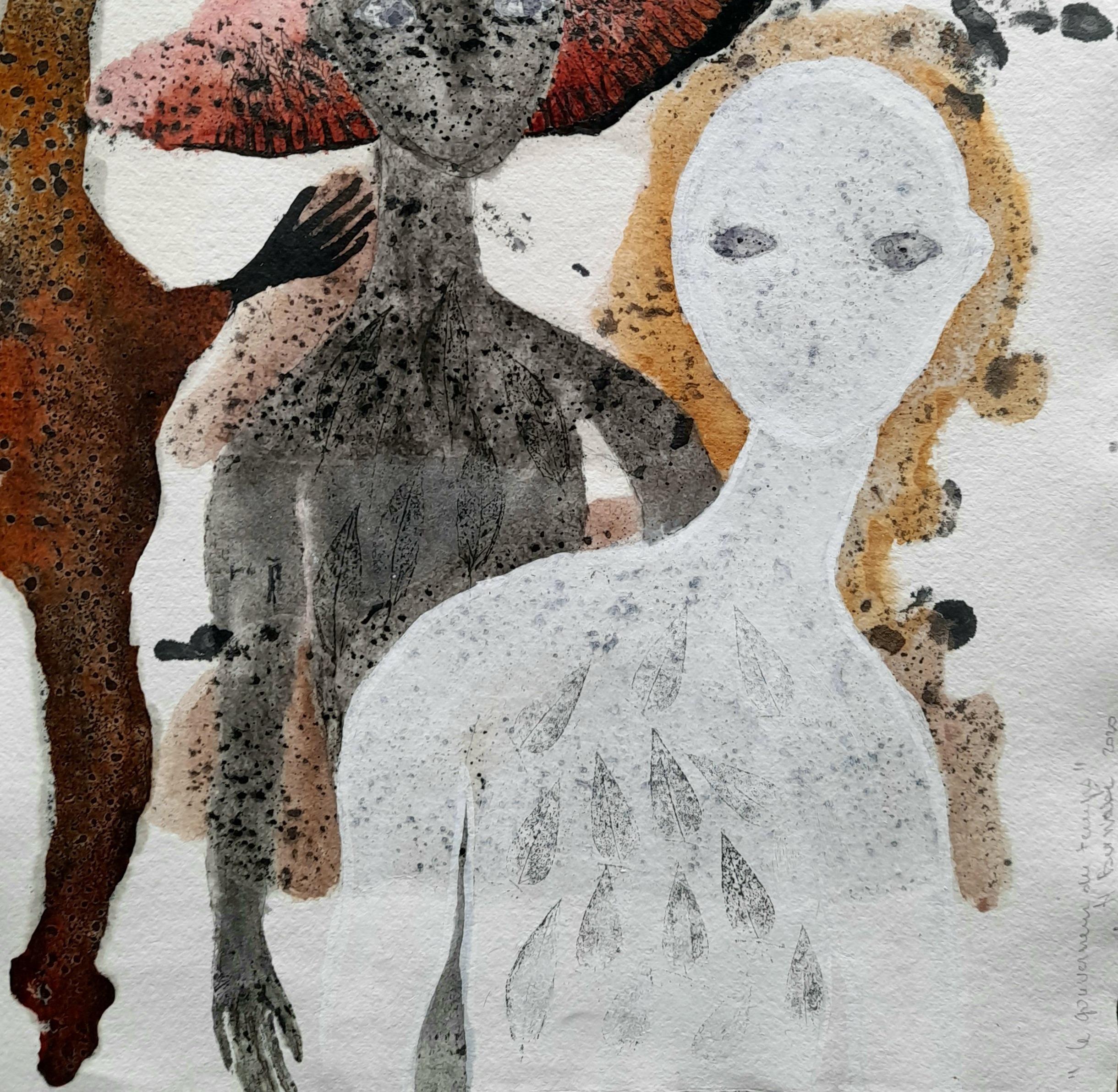 The governor of time Haude Bernabé Zeitgenössische Kunst Zeichnung Aquarellpapier im Angebot 1