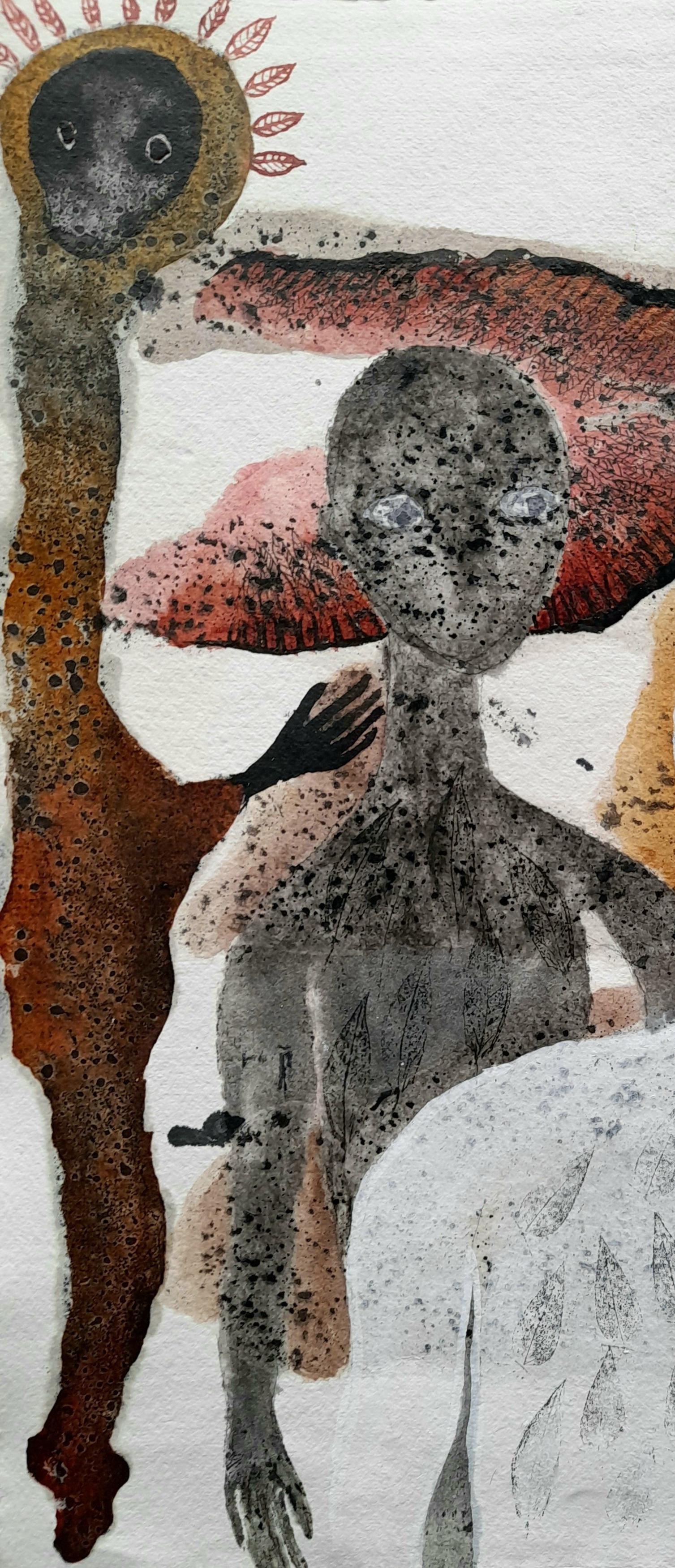 The governor of time Haude Bernabé Zeitgenössische Kunst Zeichnung Aquarellpapier im Angebot 2