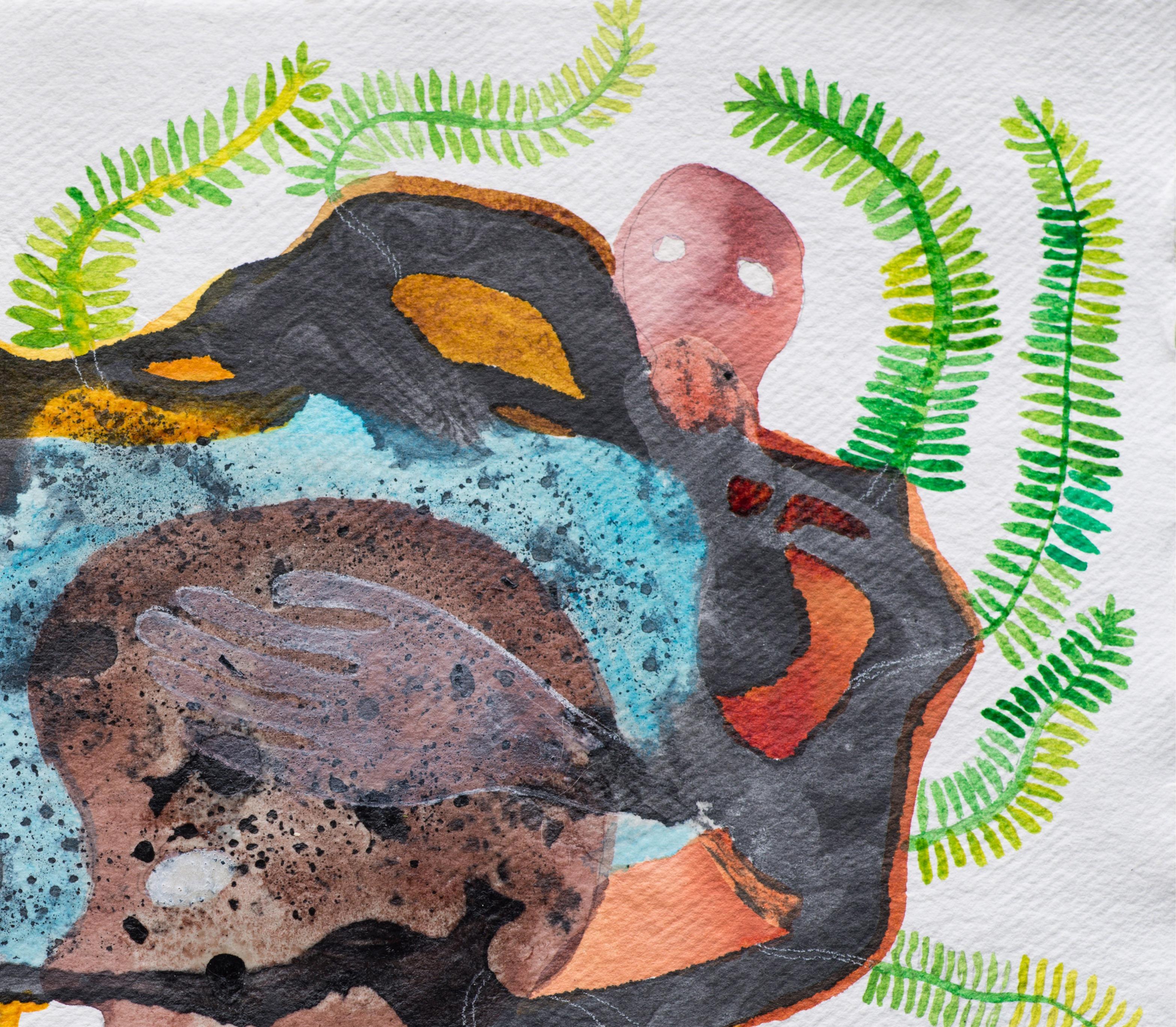 My African remix Haude Bernabé Zeitgenössische Kunst Zeichnung auf Papier Natur im Angebot 3