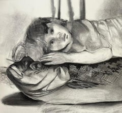 Untitled #5 Zahra Zeinali Contemporary drawing child fish charcoal art dream