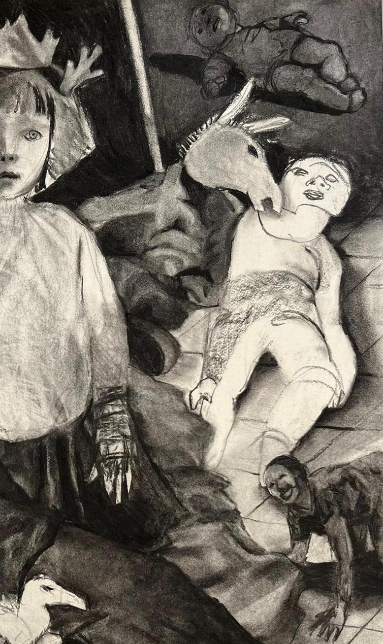 Sans titre #4 Zahra Zeinali Dessin contemporain Femme iranienne artiste art fusain en vente 3