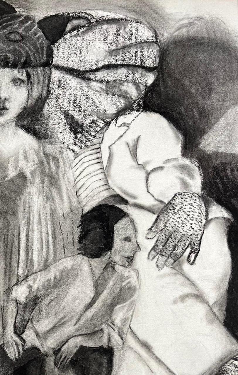 Sans titre #6 Zahra Zeinali Dessin contemporain Femme iranienne artiste art fusain en vente 2