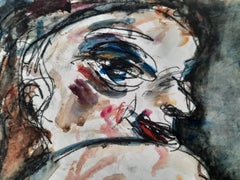 Forgotten Joanna Flatau Contemporary art watercolor woman nude portrait ink