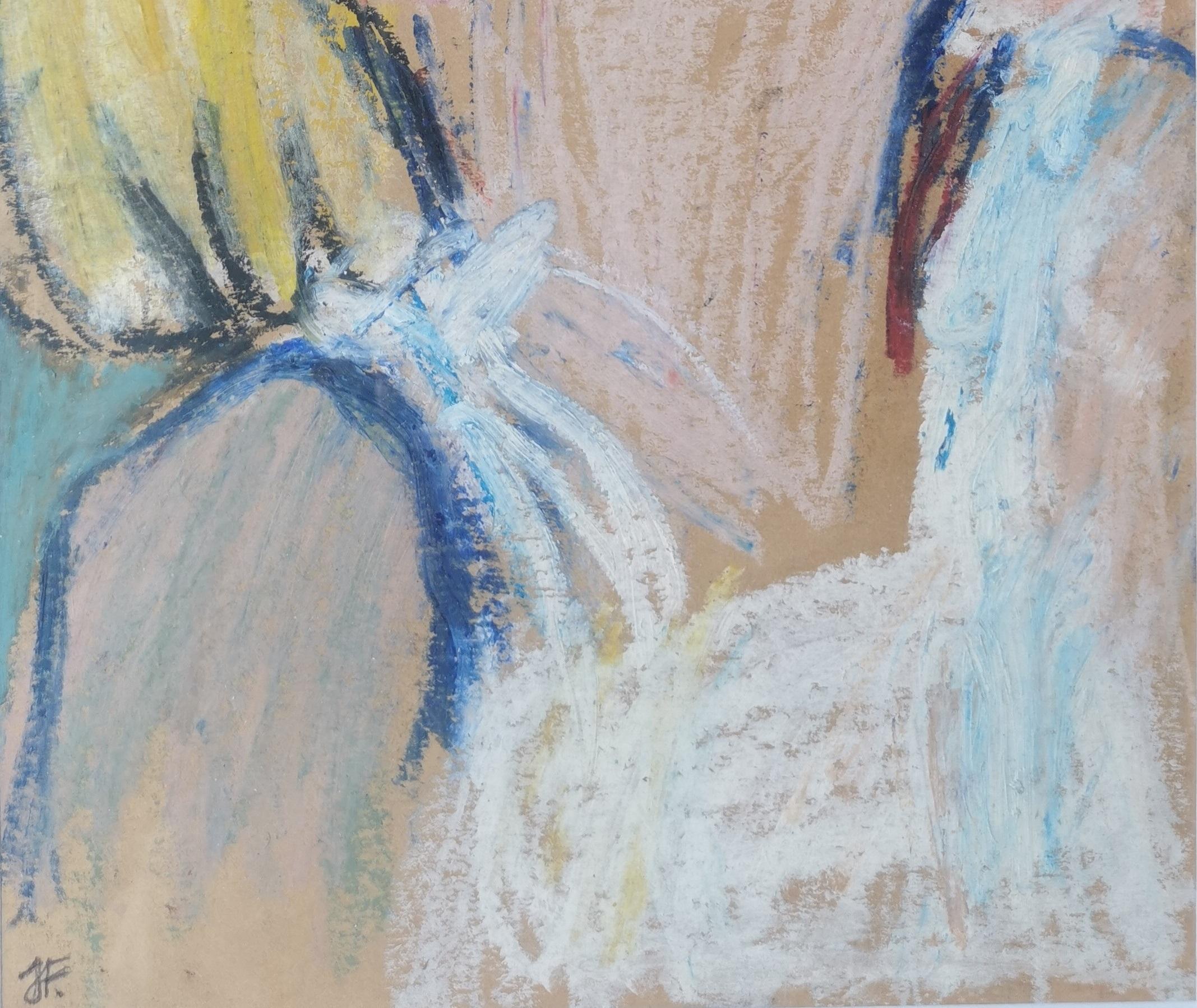 Marylin Joanna Flatau Zeitgenössische Kunst Pastell auf Papier Farbe Frau Porträt im Angebot 2