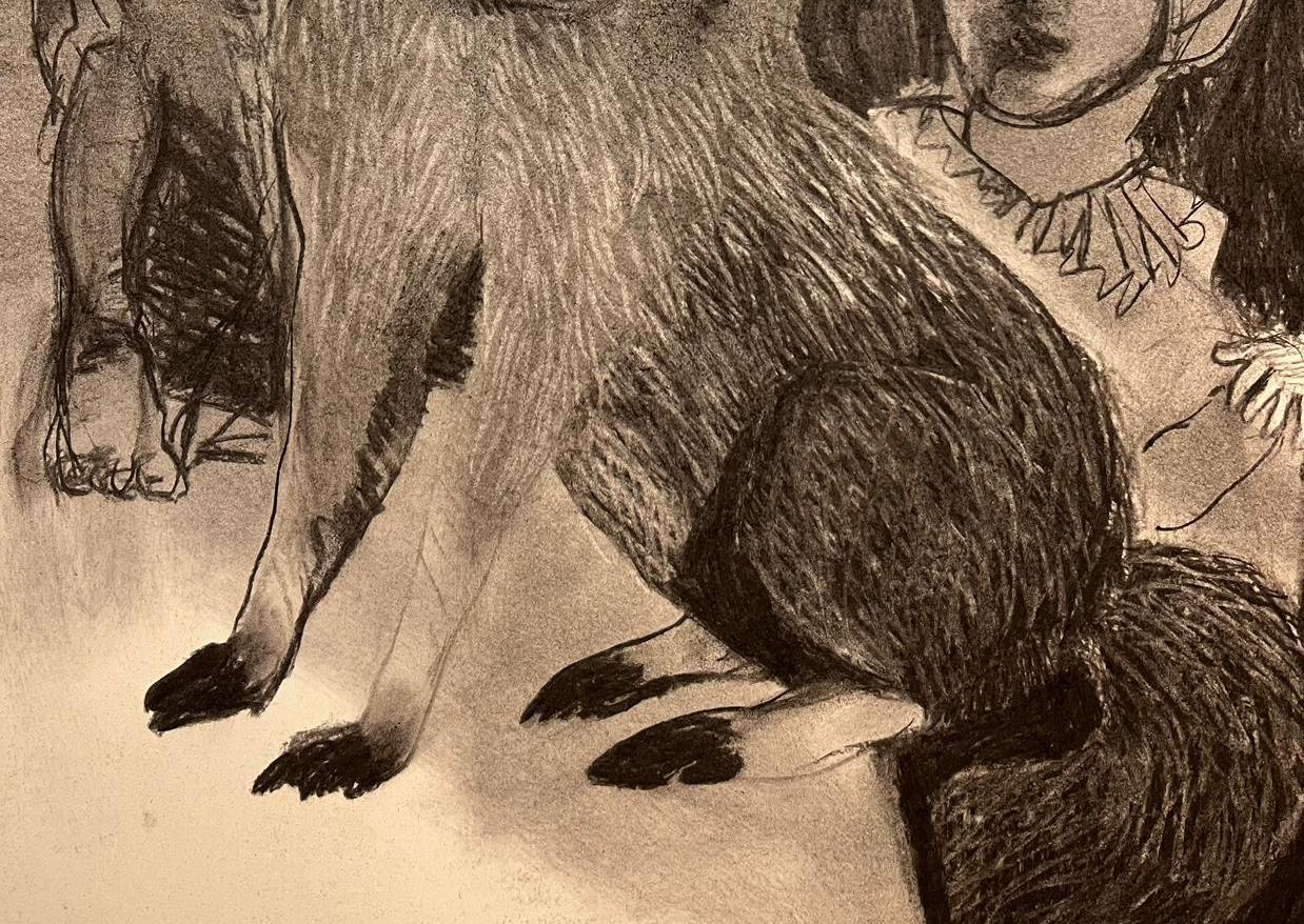 Hai detto strano? Zahra Zeinali Disegno contemporaneo clown animale arte circense in vendita 1