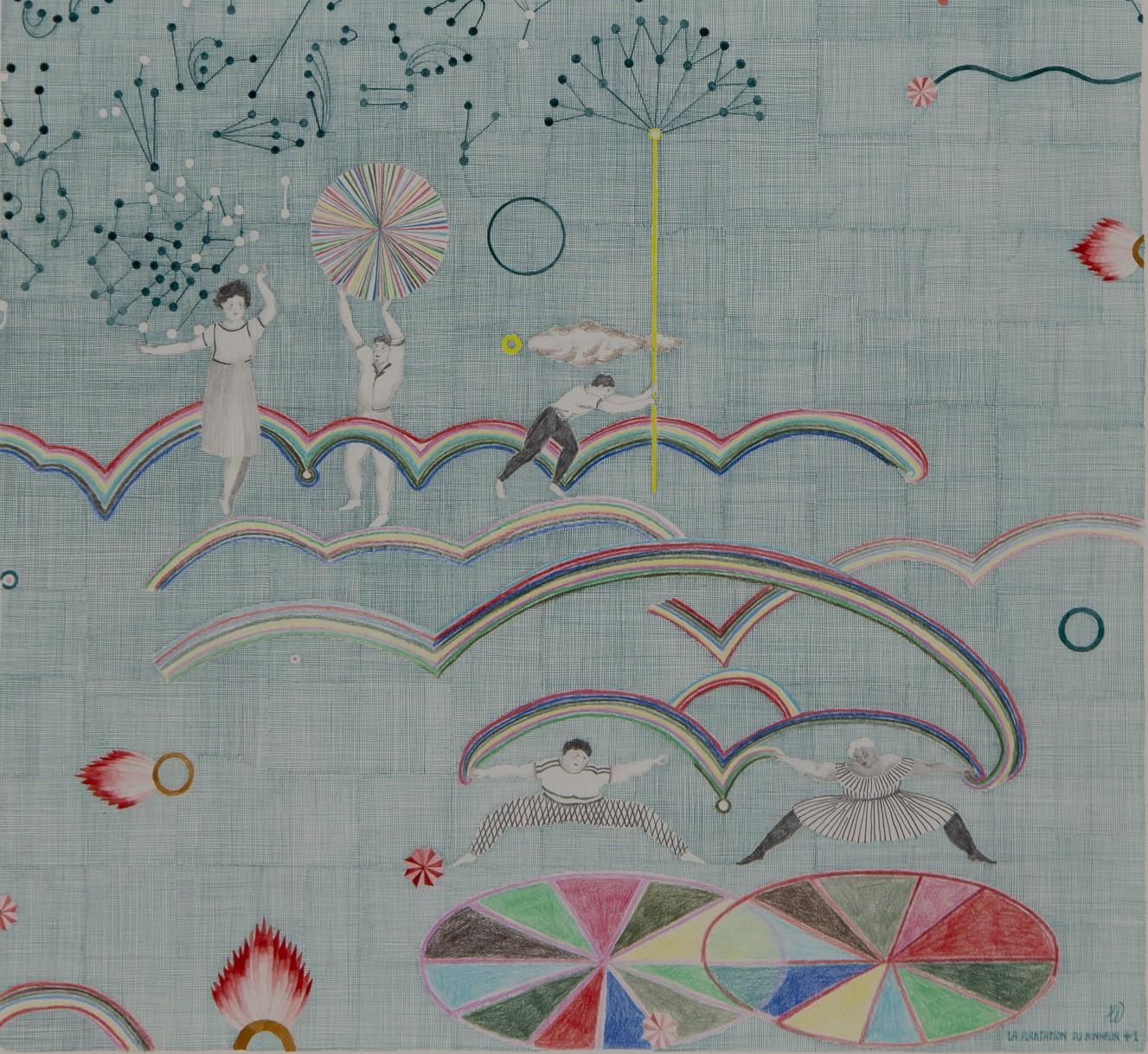 La semina della felicità #1 Hélène Duclos Arte contemporanea disegno paesaggio in vendita 4