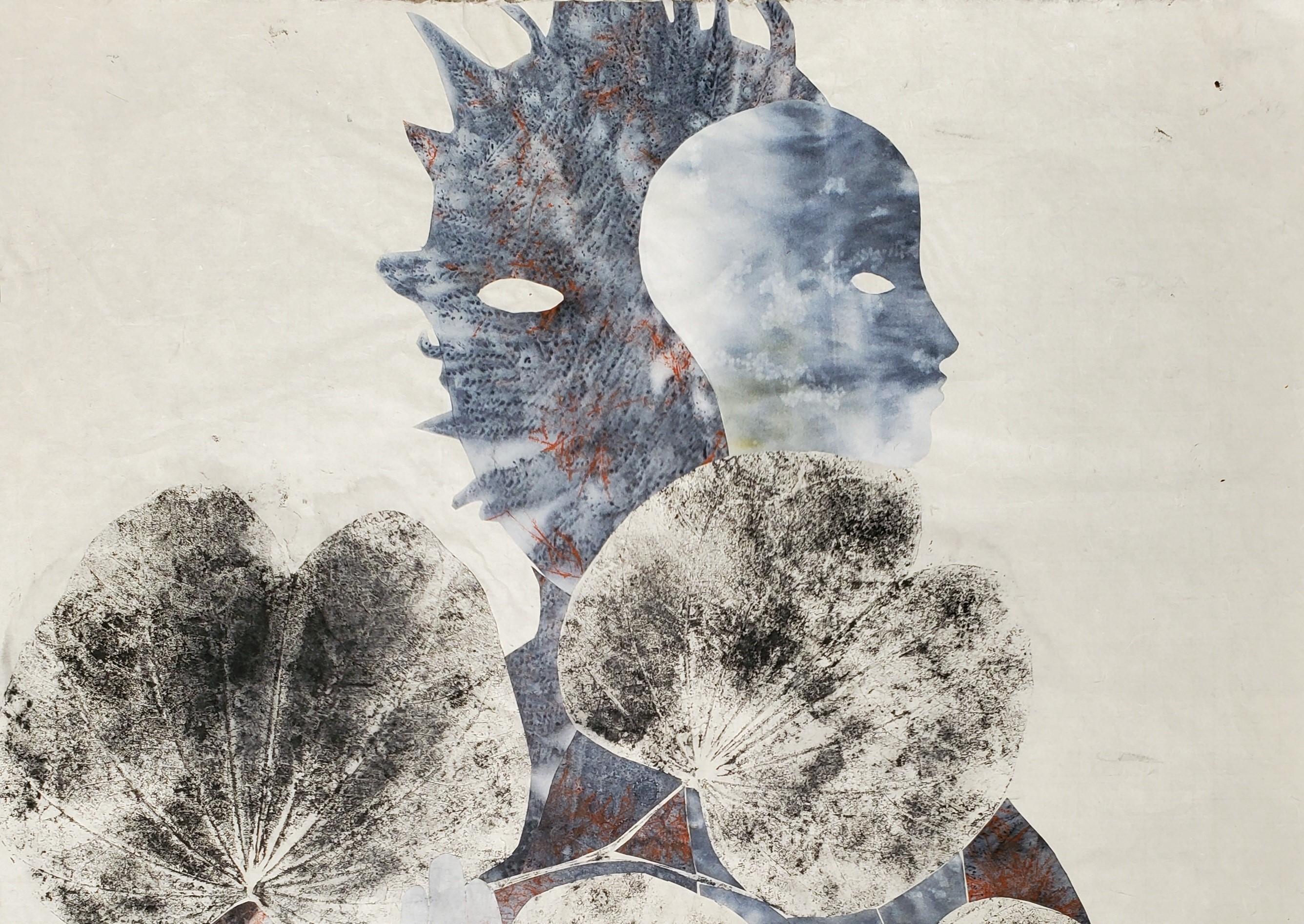 Histoires de Jade #4 Haude Bernabé Art contemporain dessin encre nature forêt couleur en vente 1