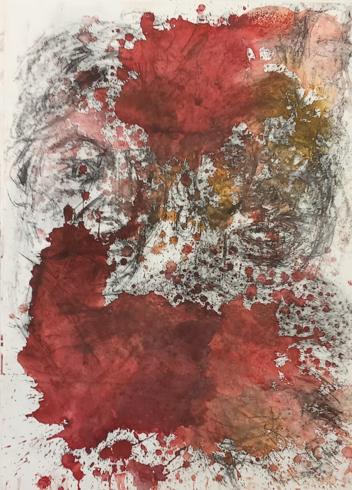 Double portrait Jean-Claude Desmerges Contemporary art drawing Seyni Camara