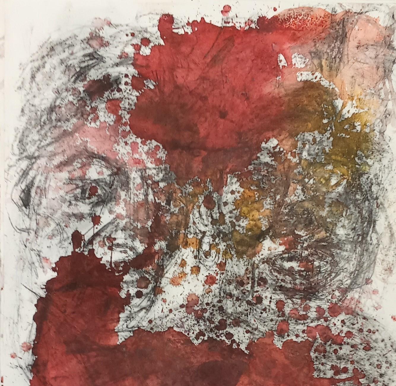 Doppelporträt Jean-Claude Desmerges Zeitgenössische Kunst Zeichnung Seyni Camara im Angebot 1