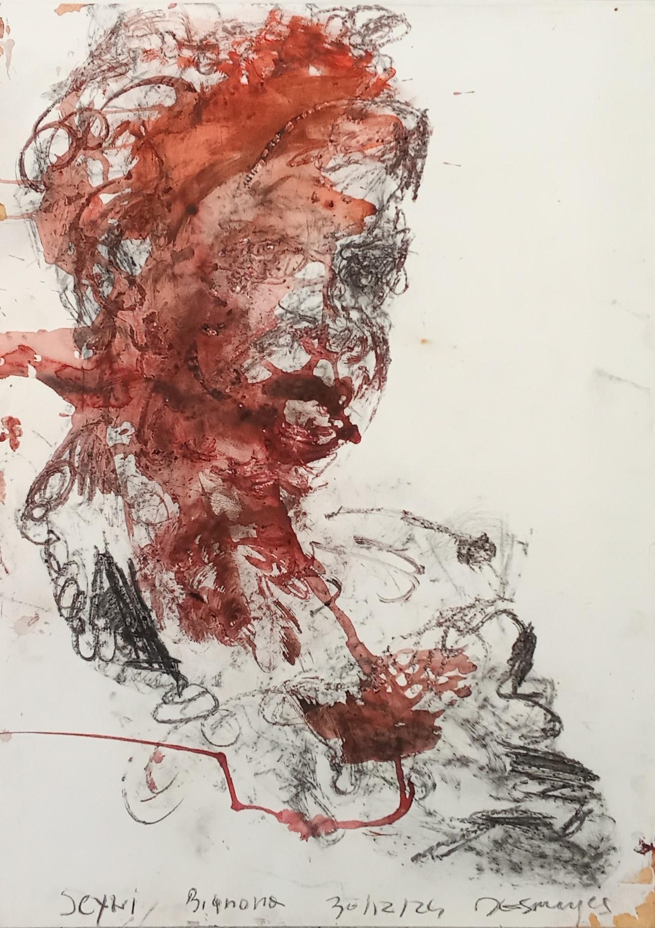 Portrait de Seyni Camara Jean-Claude Desmerges Art contemporain dessin couleur