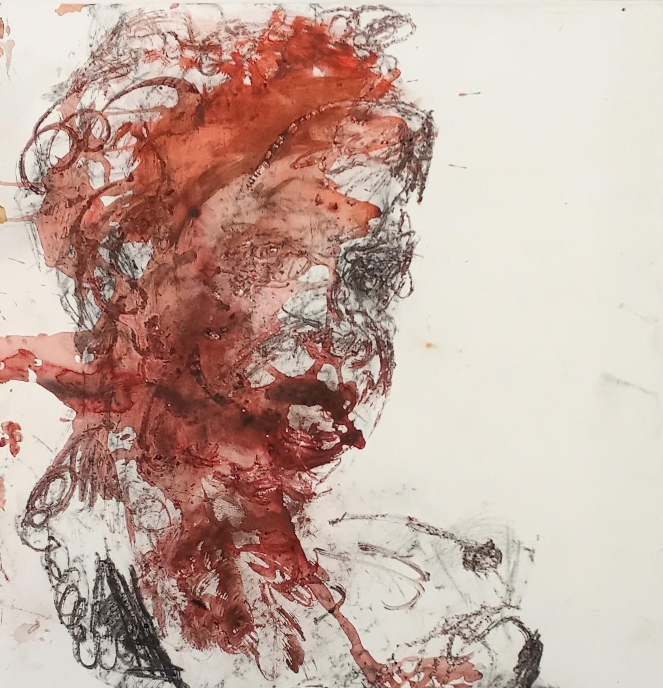 Retrato de Seyni Camara Jean-Claude Desmerges Arte contemporáneo Dibujo Color en venta 2