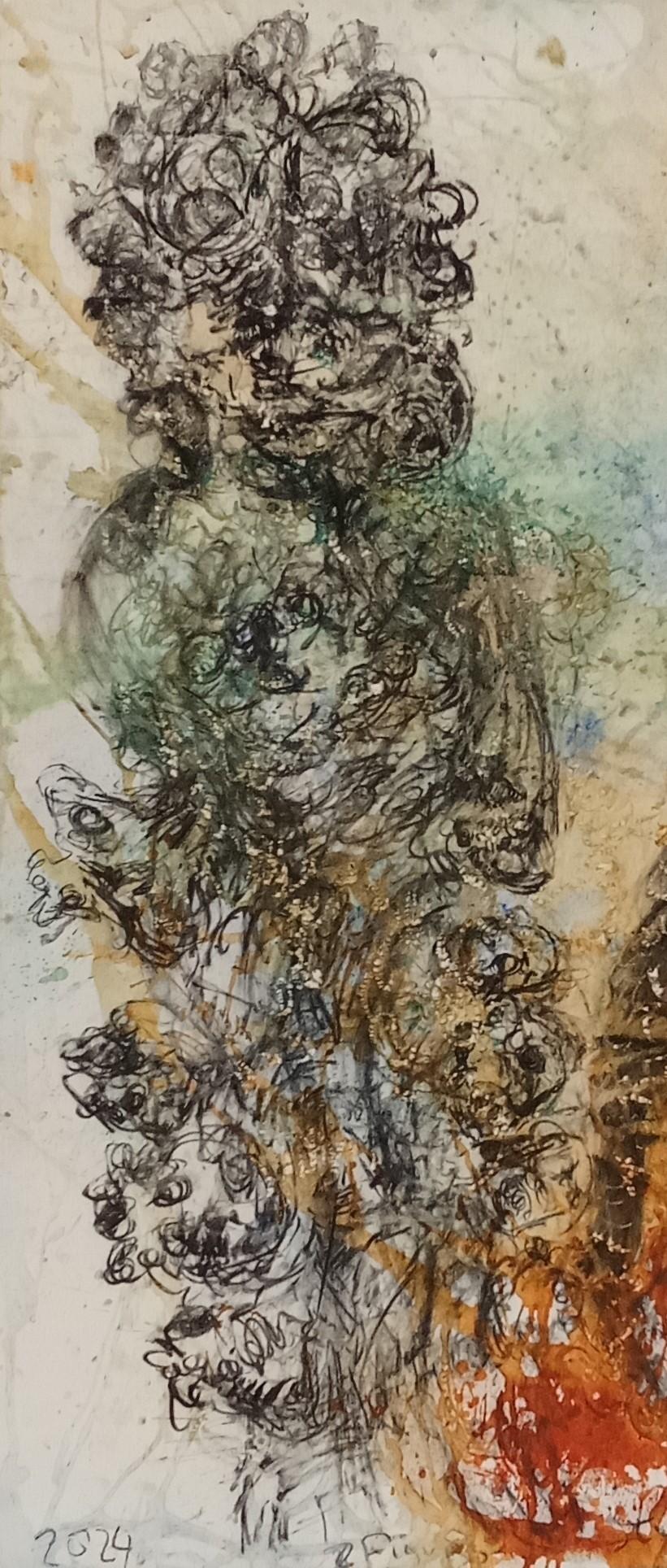 Untitled Jean-Claude Desmerges Contemporary art drawing african art colour For Sale 2