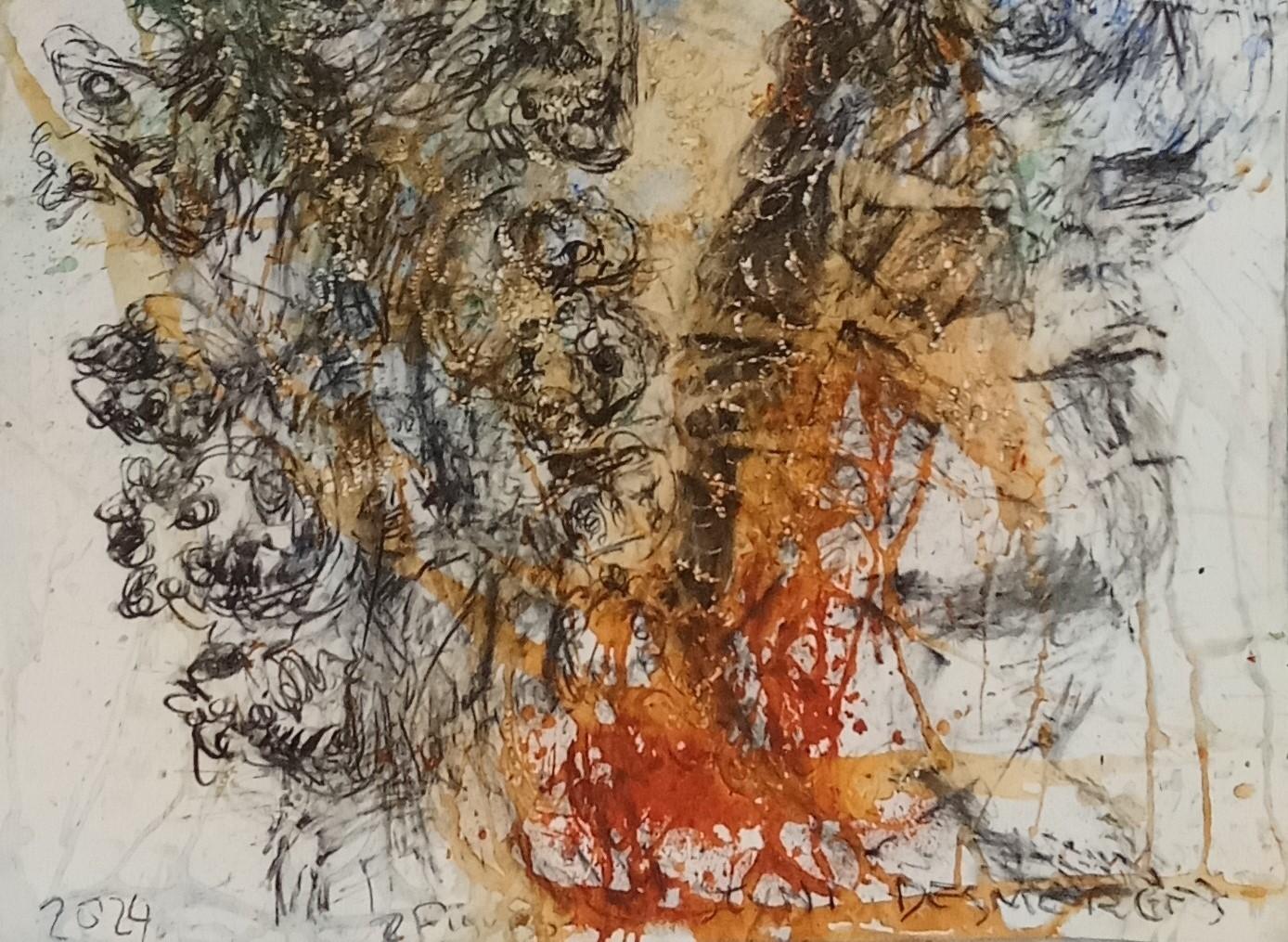 Untitled Jean-Claude Desmerges Contemporary art drawing african art colour For Sale 4