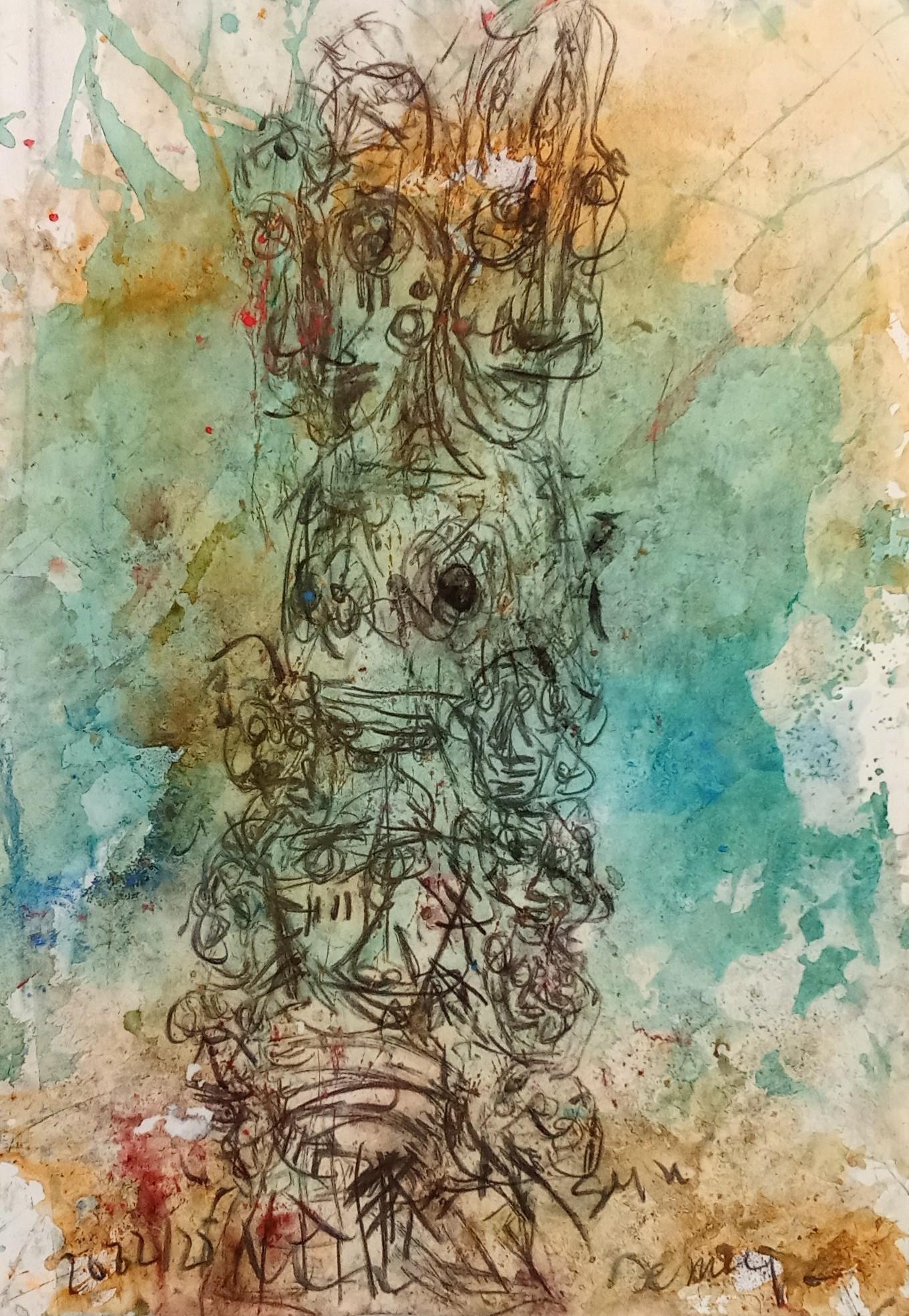 Untitled Jean-Claude Desmerges Contemporary art African art colour drawing