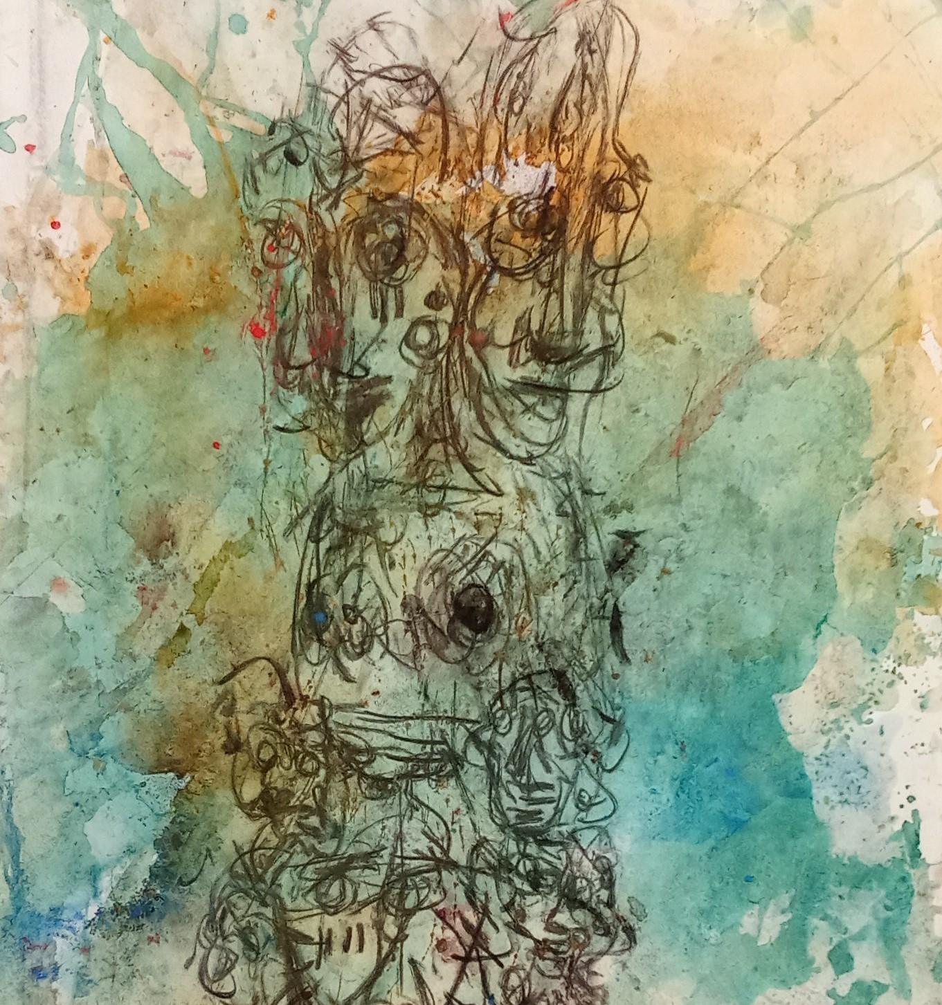 Untitled Jean-Claude Desmerges Contemporary art African art colour drawing For Sale 1