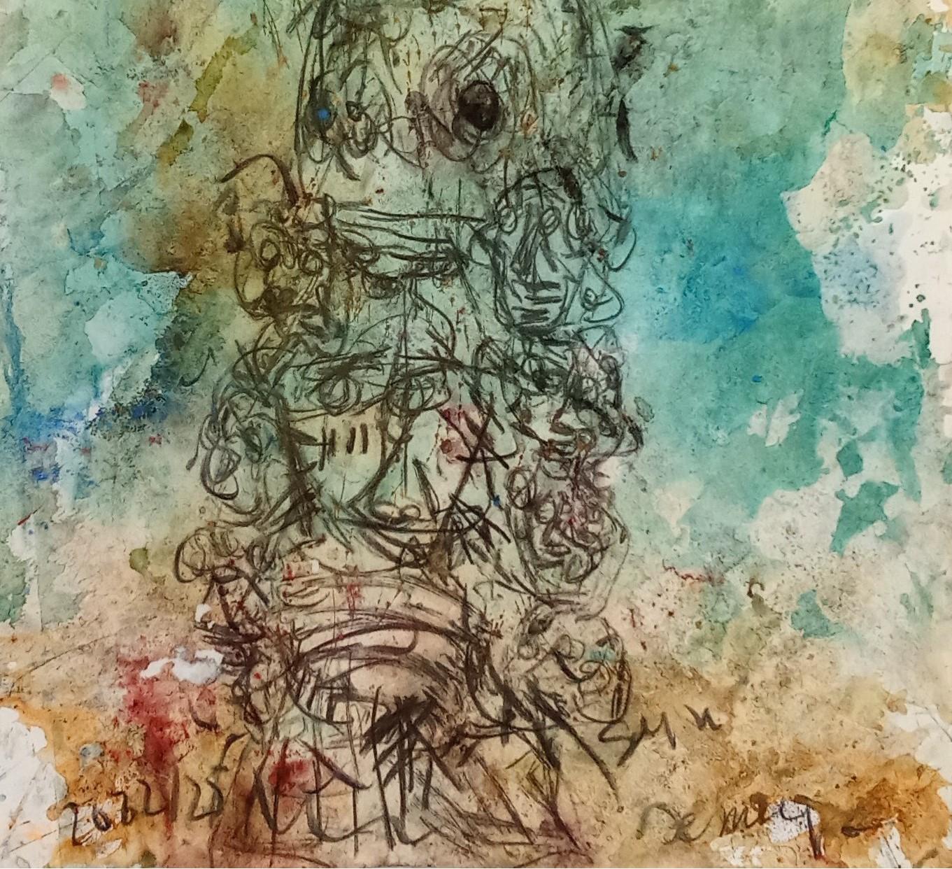 Untitled Jean-Claude Desmerges Contemporary art African art colour drawing For Sale 2