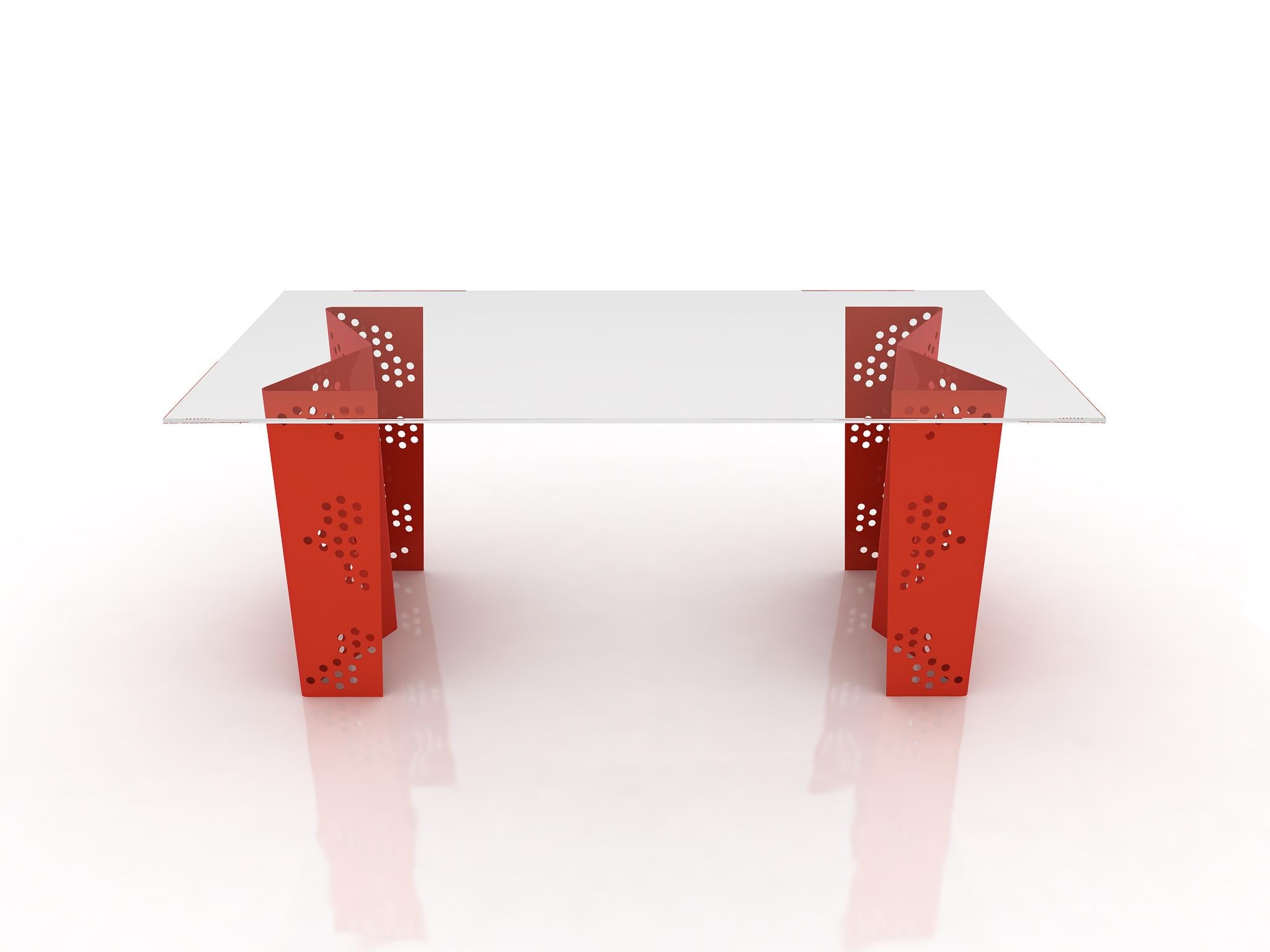 Nej Table
Nej for Nejma, a little bit of star. 
Elements, trestle and platform that can compose your table and recompose your star. 
An elegant structure that draws its essence in the form of traditional Moroccan drawings to give birth to a