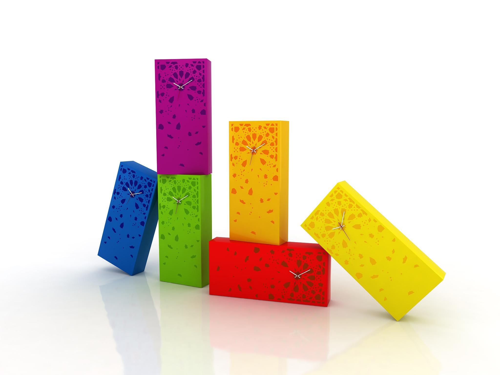 ZEL Clock Mostafa El oulhani Contemporary design oriental style art colour steel For Sale 1