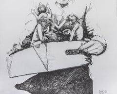 Recycling Daniel Piérart Contemporary art drawing animal white and black mouse