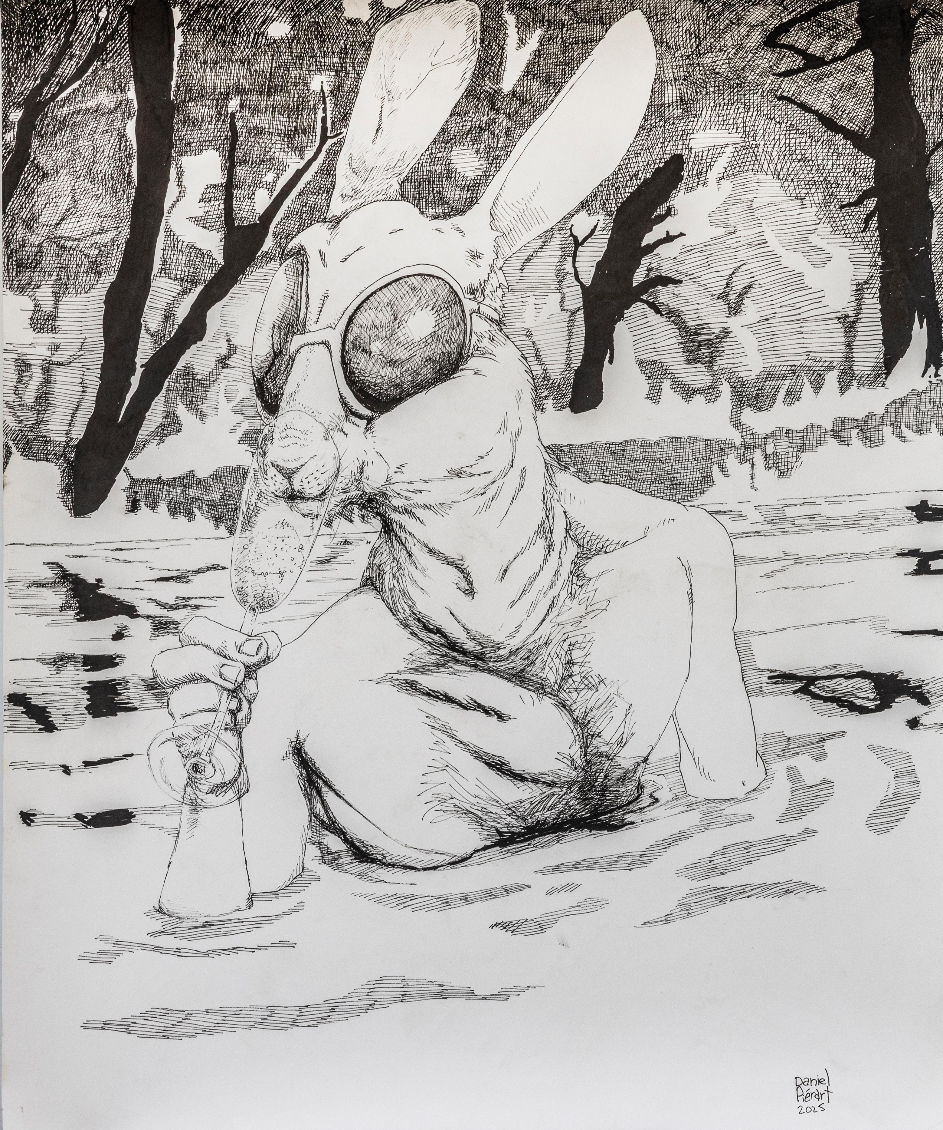 Ein Feuer hier? Das ist lächerlich! Daniel Piérart Zeitgenössische Kunst Zeichnung Tier-Comics