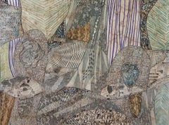 Sin título. Geneviève Seillé. Dibujo contemporáneo. Arte marginal. Paisaje. Pastel.