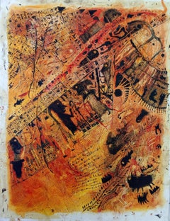 Mais pas à pas Philippe Azéma Contemporary drawing outsider art yellow orange