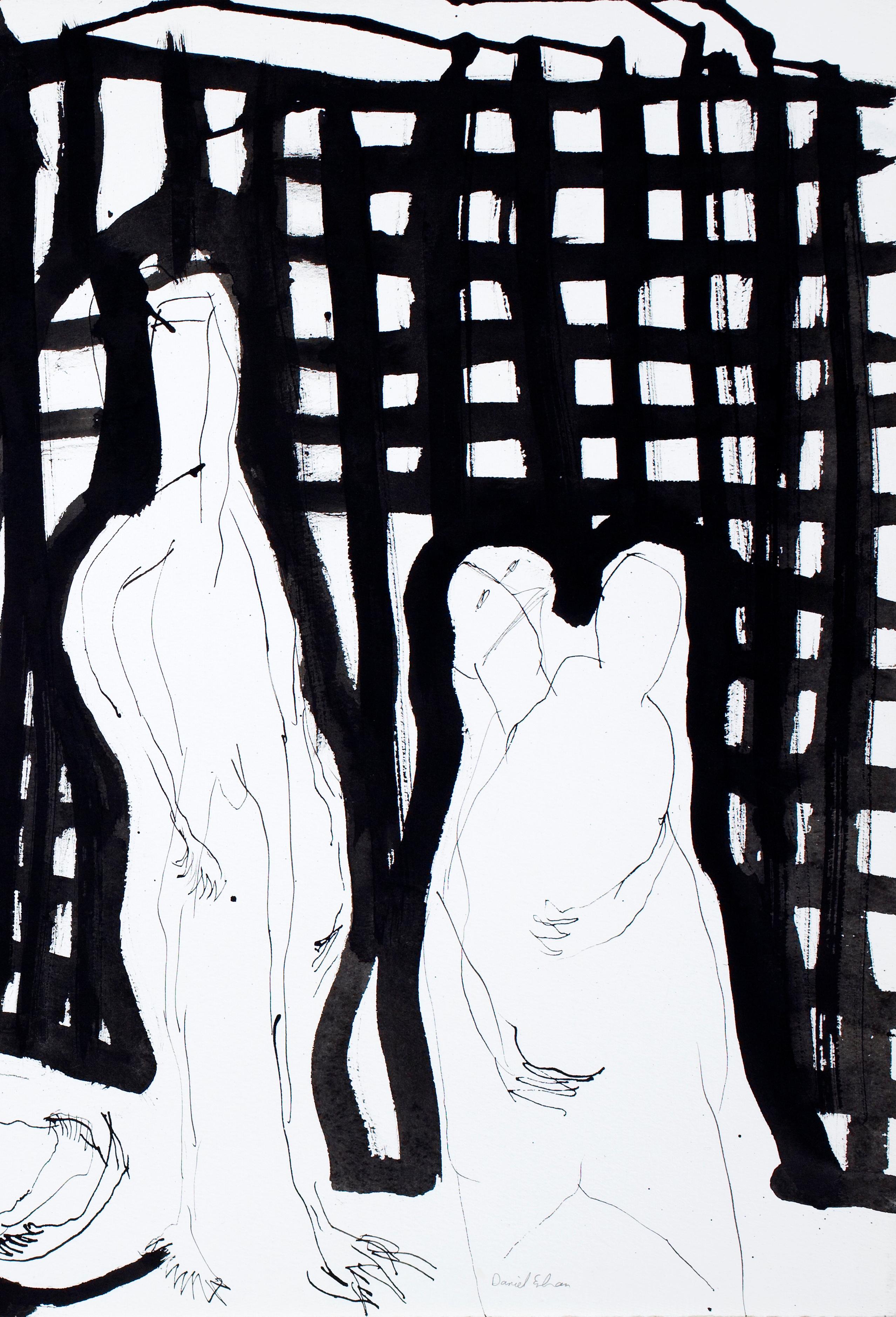 Chimes of midnight -Daniel Erban, 20. Jahrhundert, Outsider-Kunst, Figurative Zeichnung im Angebot 2